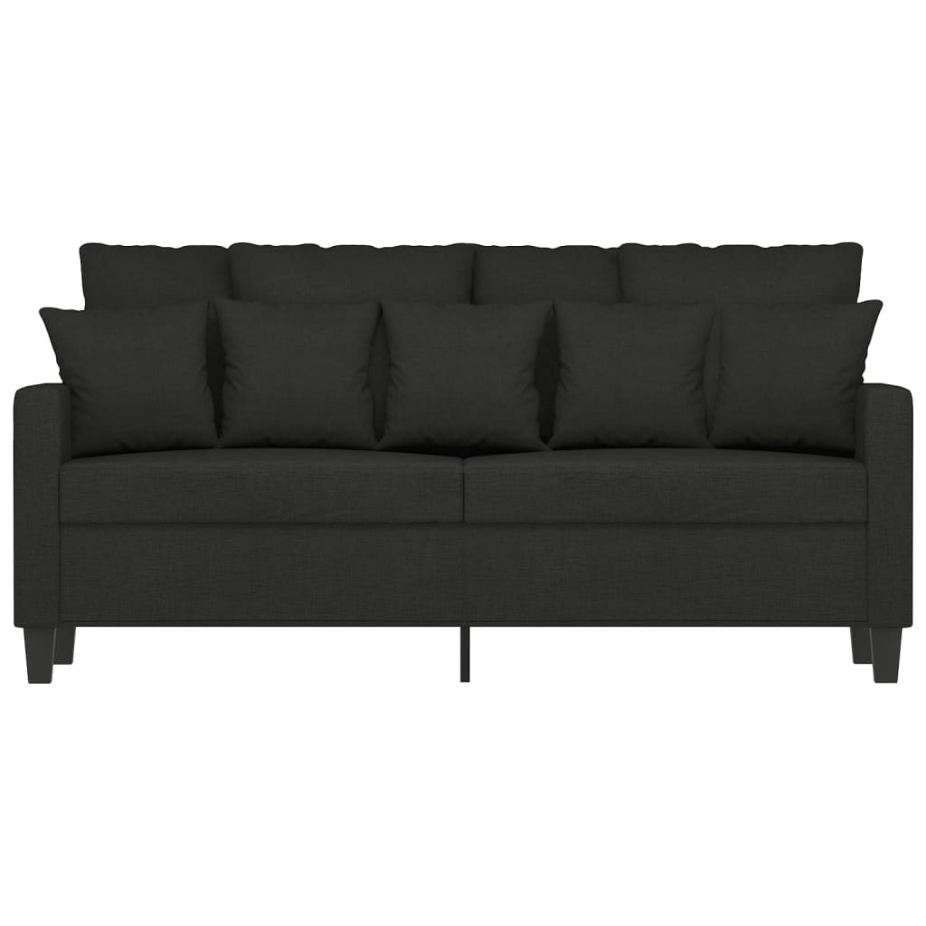 2-Seater Sofa Black 140 cm Fabric