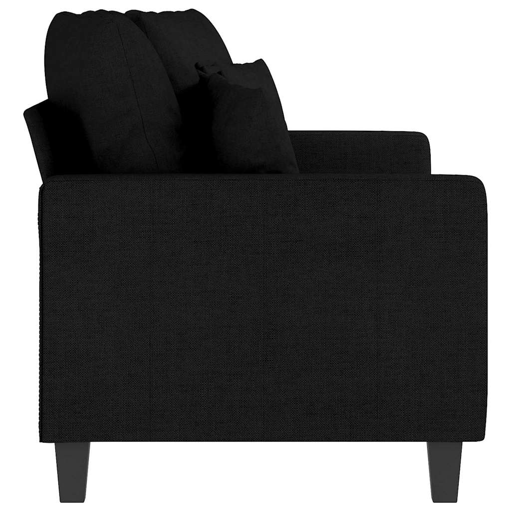 2-Seater Sofa Black 140 cm Fabric