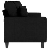 2-Seater Sofa Black 140 cm Fabric - 45-Degree Angle