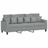 3-Seater Sofa Light Grey 180 cm Fabric - Front View