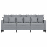 3-Seater Sofa Light Grey 180 cm Fabric - Side View