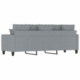 3-Seater Sofa Light Grey 180 cm Fabric - 45-Degree Angle