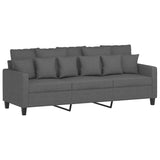 3-Seater Sofa Dark Grey 180 cm Fabric - Front View