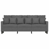 3-Seater Sofa Dark Grey 180 cm Fabric - Side View