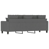 3-Seater Sofa Dark Grey 180 cm Fabric - 45-Degree Angle