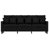 3-Seater Sofa Black 180 cm Fabric