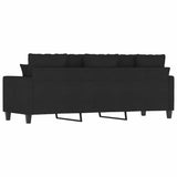 3-Seater Sofa Black 180 cm Fabric - 45-Degree Angle