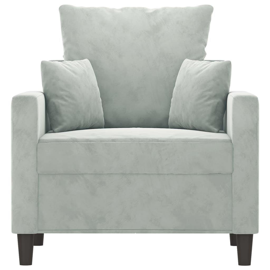 Sofa Chair Light Grey 60 cm Velvet