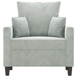 Sofa Chair Light Grey 60 cm Velvet