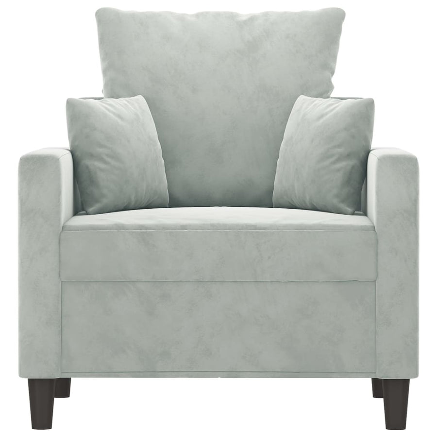 Sofa Chair Light Grey 60 cm Velvet