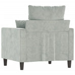Sofa Chair Light Grey 60 cm Velvet