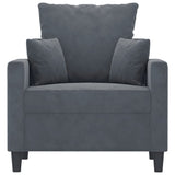 Sofa Chair Dark Grey 60 cm Velvet - Side View