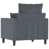 Sofa Chair Dark Grey 60 cm Velvet - 45-Degree Angle