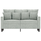 2-Seater Sofa Light Grey 120 cm Velvet - Side View