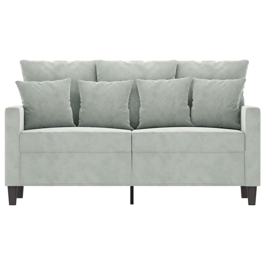 2-Seater Sofa Light Grey 120 cm Velvet