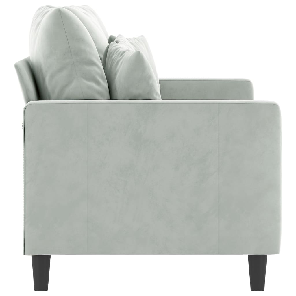 2-Seater Sofa Light Grey 120 cm Velvet