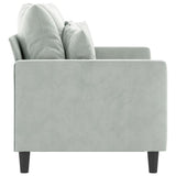2-Seater Sofa Light Grey 120 cm Velvet - Top-Down View