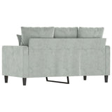 2-Seater Sofa Light Grey 120 cm Velvet - 45-Degree Angle