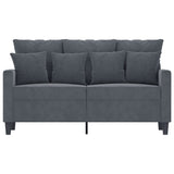 2-Seater Sofa Dark Grey 120 cm Velvet - Side View