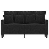 2-Seater Sofa Black 120 cm Velvet - Side View