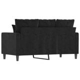 2-Seater Sofa Black 120 cm Velvet - 45-Degree Angle