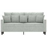 2-Seater Sofa Light Grey 140 cm Velvet - Side View