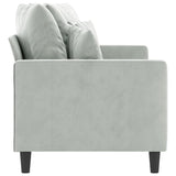 2-Seater Sofa Light Grey 140 cm Velvet - Top-Down View