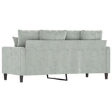2-Seater Sofa Light Grey 140 cm Velvet - 45-Degree Angle