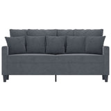 2-Seater Sofa Dark Grey 140 cm Velvet - Side View