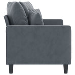2-Seater Sofa Dark Grey 140 cm Velvet