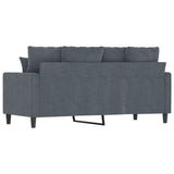 2-Seater Sofa Dark Grey 140 cm Velvet - 45-Degree Angle