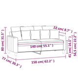 2-Seater Sofa Dark Grey 140 cm Velvet - Low Angle
