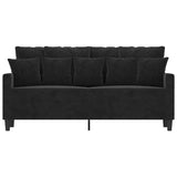 2-Seater Sofa Black 140 cm Velvet - Side View