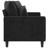 2-Seater Sofa Black 140 cm Velvet - Top-Down View