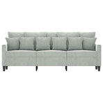 3-Seater Sofa Light Grey 180 cm Velvet