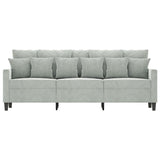 3-Seater Sofa Light Grey 180 cm Velvet - Side View