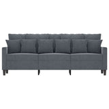 3-Seater Sofa Dark Grey 180 cm Velvet - Side View