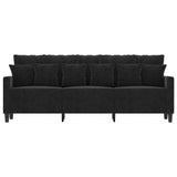 3-Seater Sofa Black 180 cm Velvet - Side View