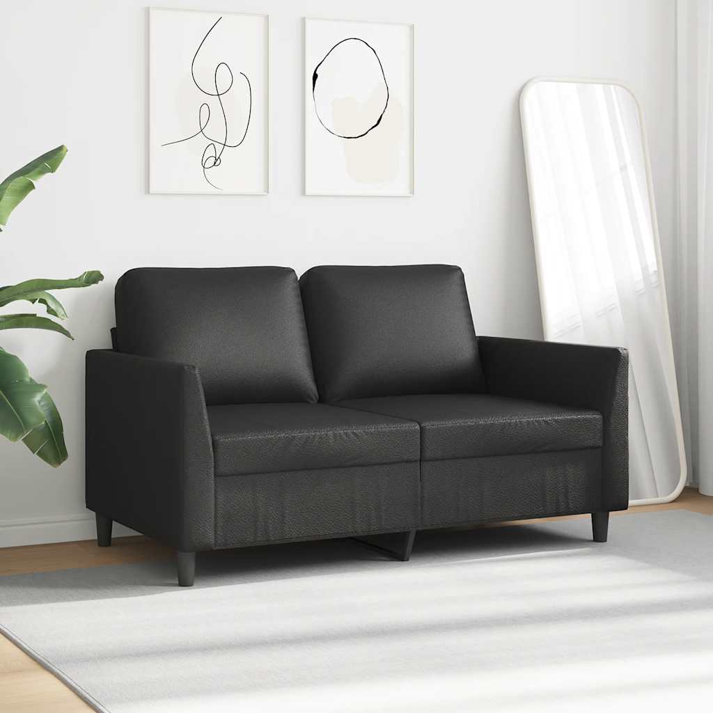 2-Seater Sofa Black 120 cm Faux Leather