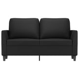 2-Seater Sofa Black 120 cm Faux Leather - Side View