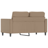 2-Seater Sofa Cappuccino 120 cm Faux Leather - 45-Degree Angle
