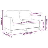 2-Seater Sofa Cappuccino 120 cm Faux Leather - Low Angle