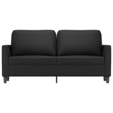 2-Seater Sofa Black 140 cm Faux Leather - Side View