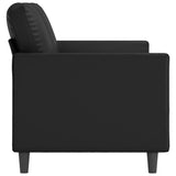 2-Seater Sofa Black 140 cm Faux Leather - Top-Down View