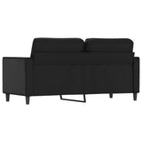 2-Seater Sofa Black 140 cm Faux Leather - 45-Degree Angle
