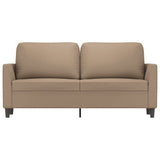 2-Seater Sofa Cappuccino 140 cm Faux Leather - Side View
