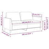 2-Seater Sofa Cappuccino 140 cm Faux Leather - Low Angle