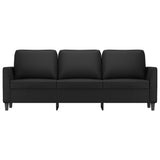 3-Seater Sofa Black 180 cm Faux Leather
