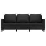 3-Seater Sofa Black 180 cm Faux Leather