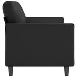 3-Seater Sofa Black 180 cm Faux Leather - Top-Down View